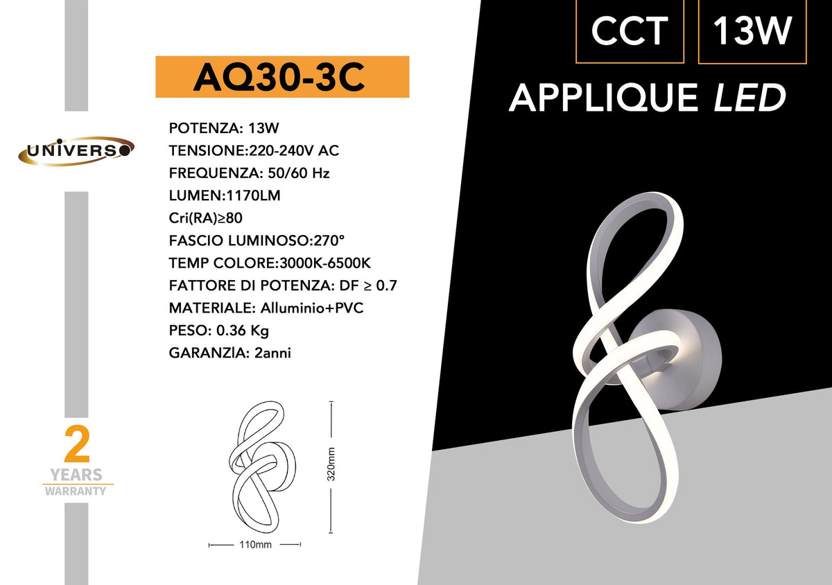 Applique Da Muro Universo – AQ30-3C