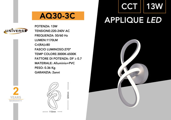 Applique Da Muro Universo – AQ30-3C