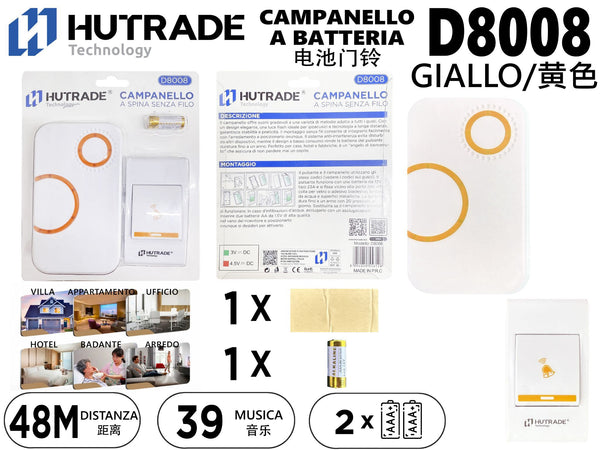 Campanello wireless a batteria D8008