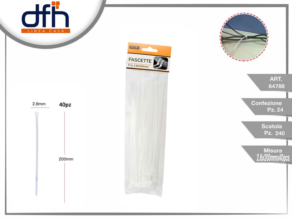 FASCETTE CARO BIANCO 2.8 200 mm 40 pz