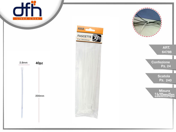 FASCETTE CARO BIANCO 2.8 200 mm 40 pz