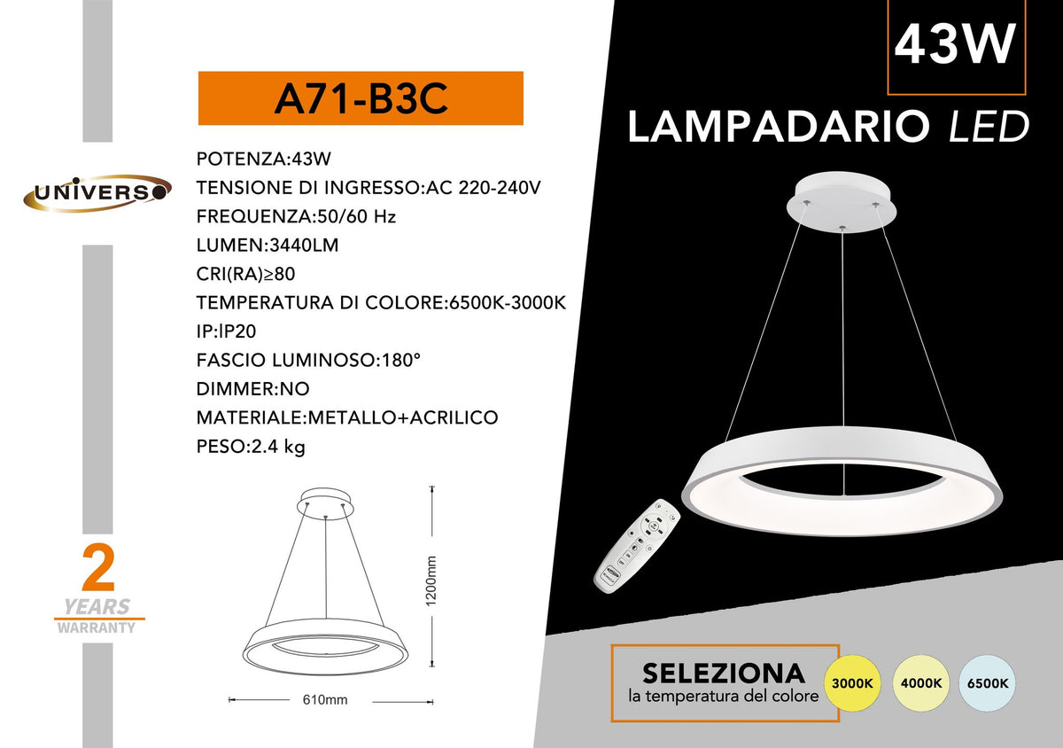 Lampadario Da Soffitto Universo – A71-B3C