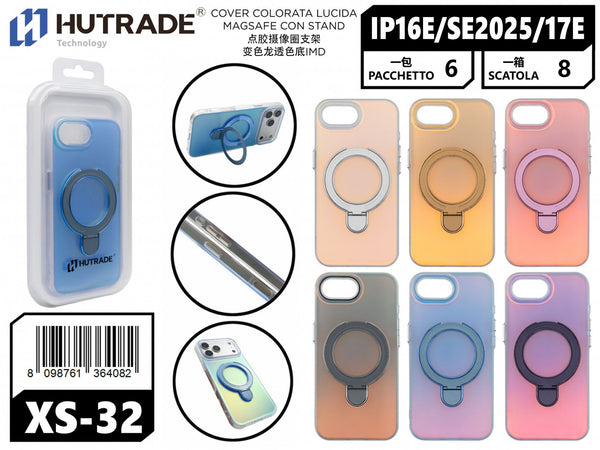 XS-32 COVER COLORATA LUCIDA MAGSAFE CON STAND IP16E/SE 2025/17E