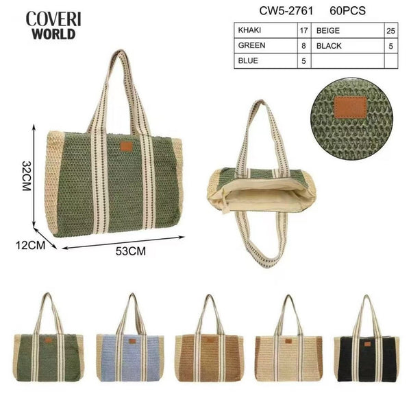 Coveri World, borsa mare con bordi a contrasto