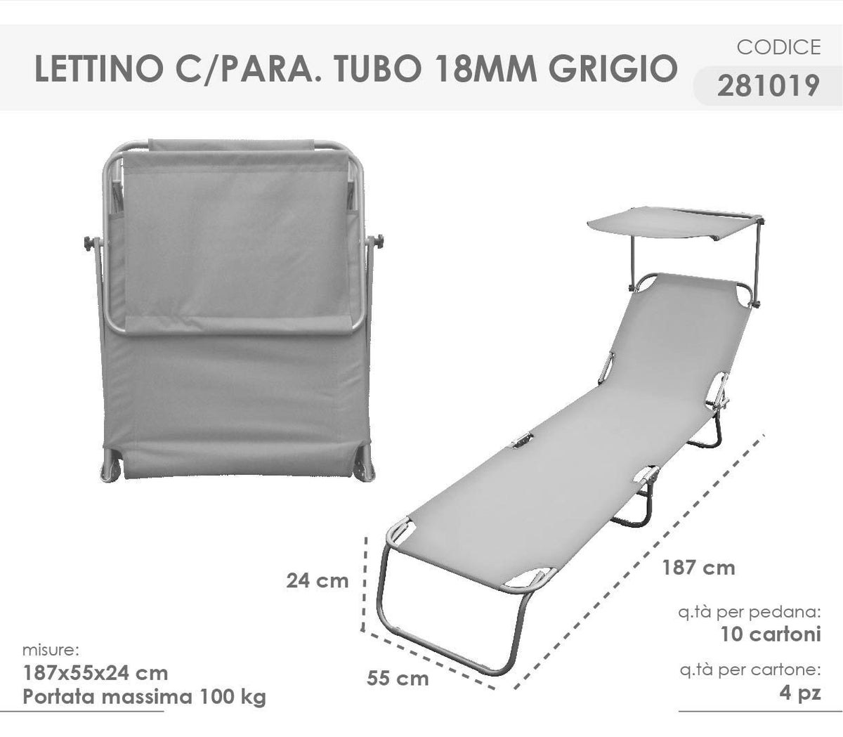 Lettino da giardino – 017520