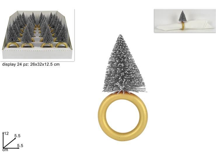 Anello portatovaglioli albero di natale glitt silver 210154/b