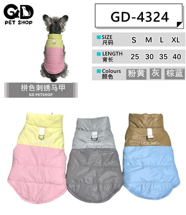 Gilet ricamato per cani a blocchi di colore