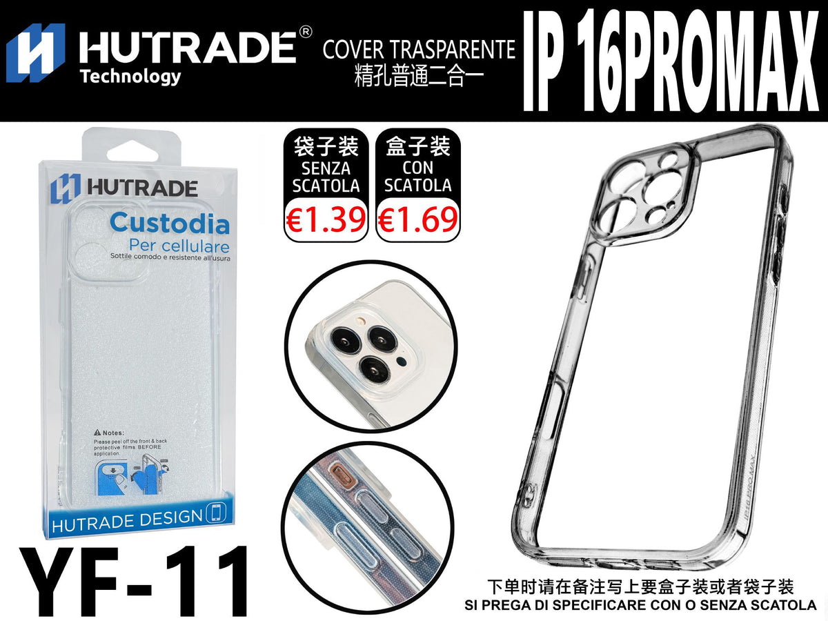 COVER TRASPARENTE TPU IP16 PRO MAX – YF11 666017