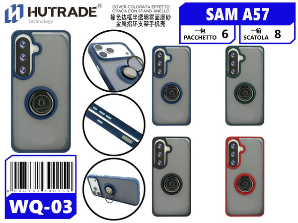 WQ-03 COVER COLORATA EFFETTO OPACA CON STAND ANELLO SAM A57