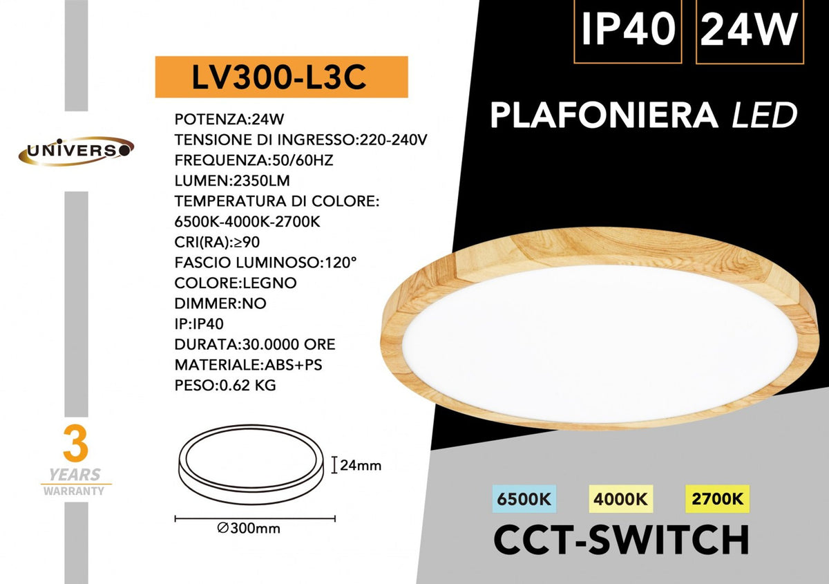 Plafoniera LED Universo – LV300-L3C