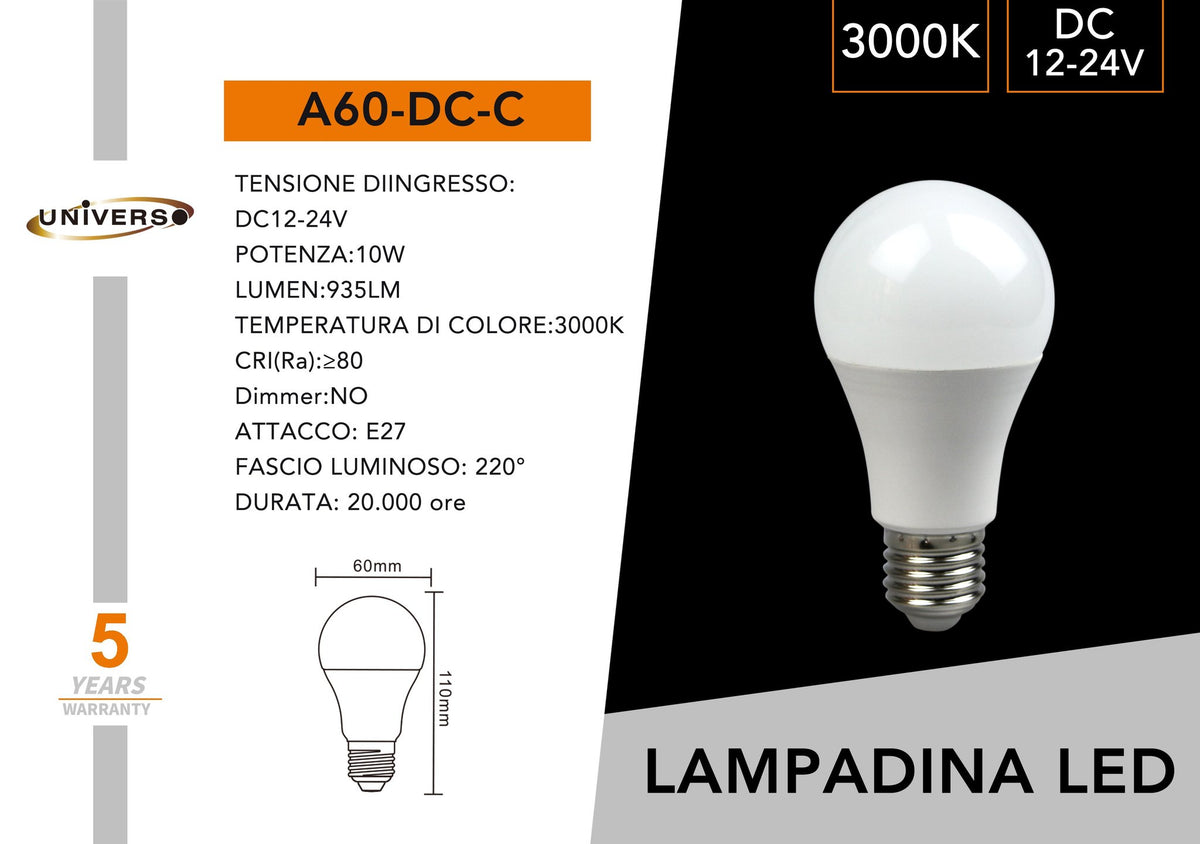 Lampadina Universo – A60-DC-C