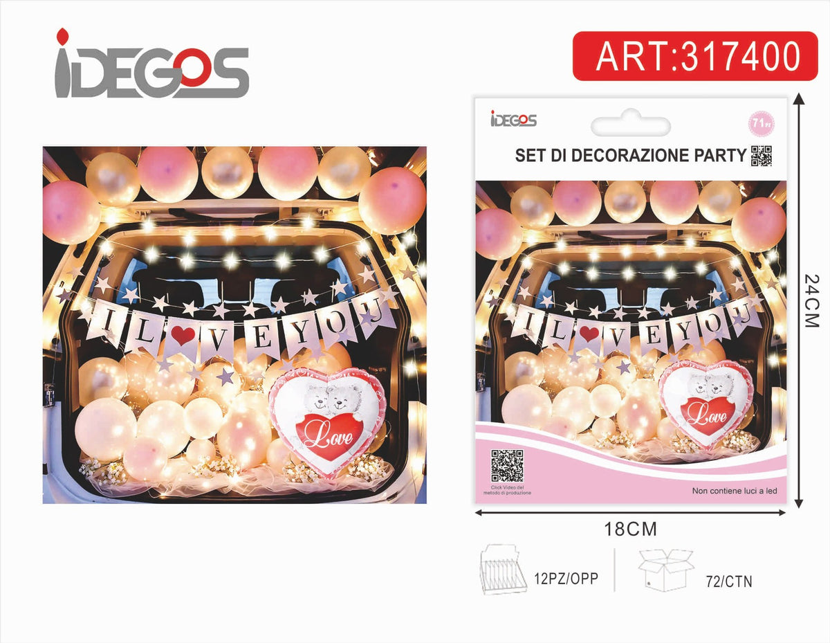 Kit di palloncini sorpresa per bagagliaio, San Valentino