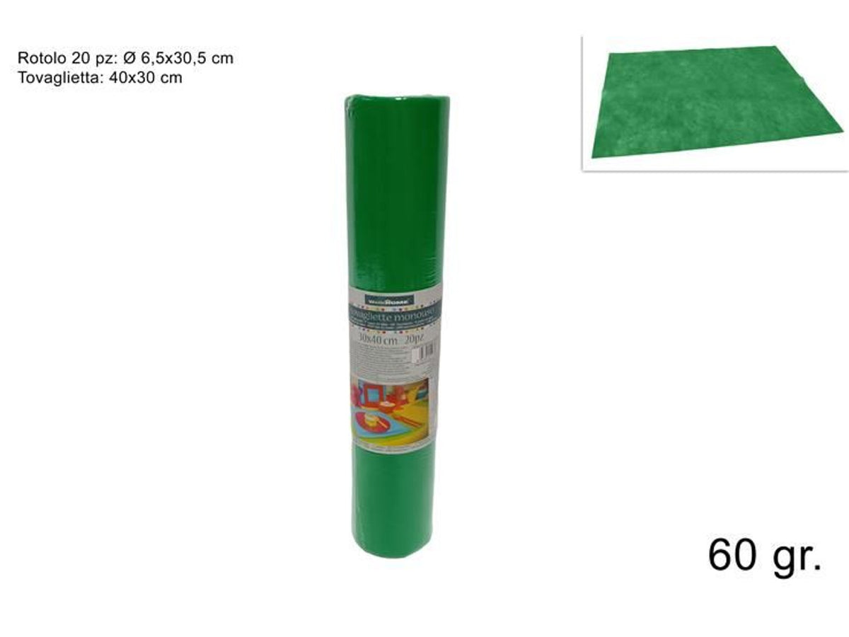 TOVAGLIETTE A STRAPPO RUNNER TNT 20 pz 30 × 40 VERDE FORESTA