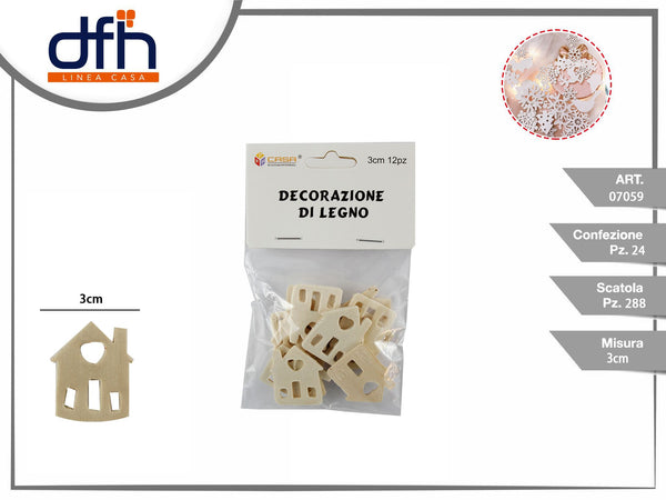 DECORAZIONE DI LEGNO 3 cm 12 pz