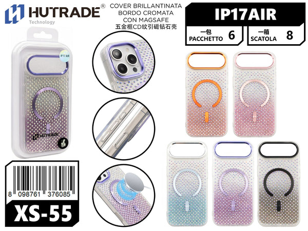 XS-55 COVER BRILLANTINATA BORDO CROMATA CON MAGSAFE IP17 AIR