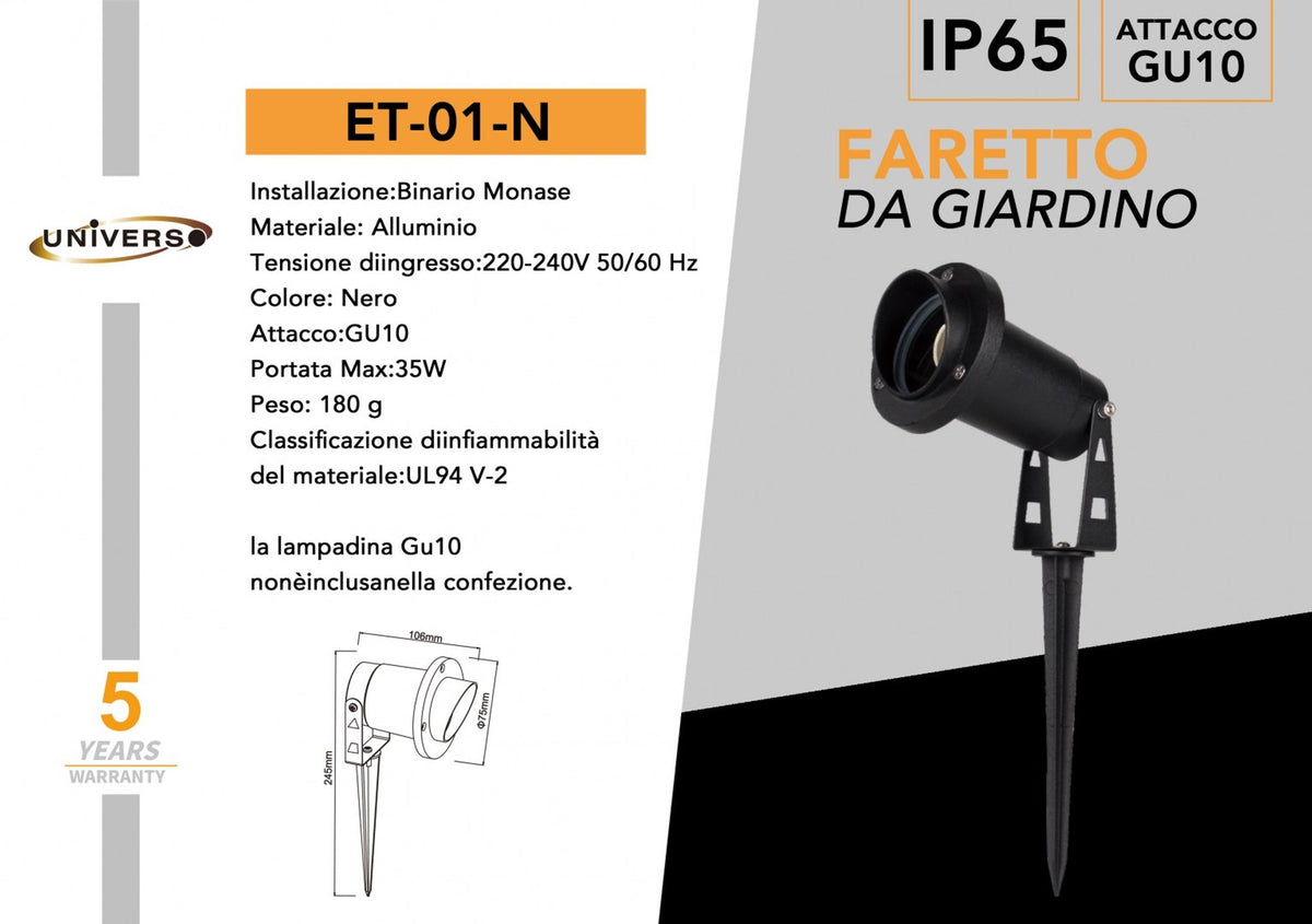 Luce da giardino e da percorso – ET-01-N