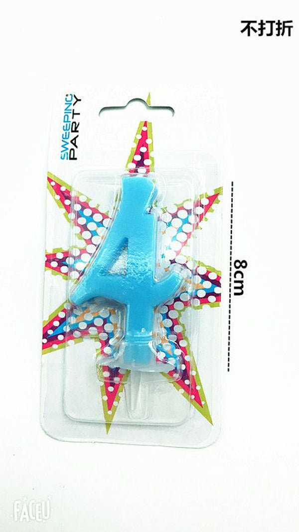 Candelina 9 cm Nr.4 Colore Celeste