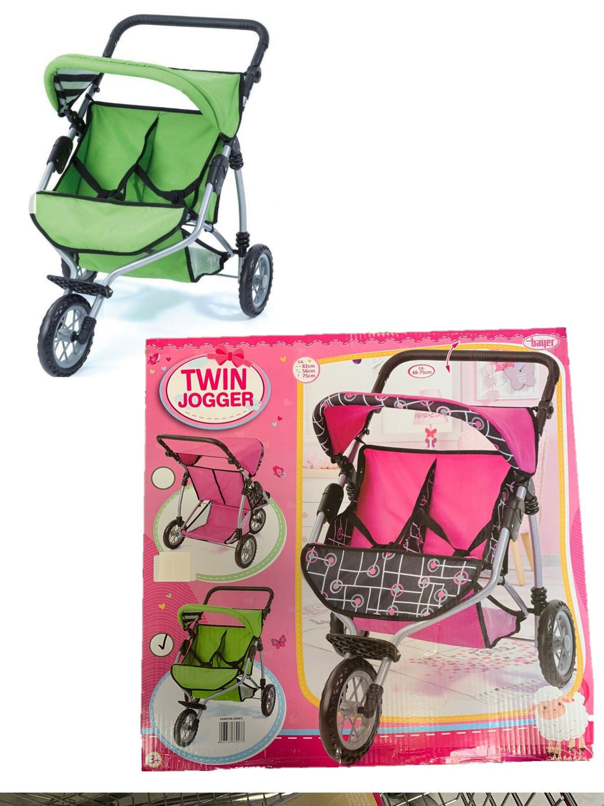 Twin Jogger, passeggino gemellare per bambole 33927