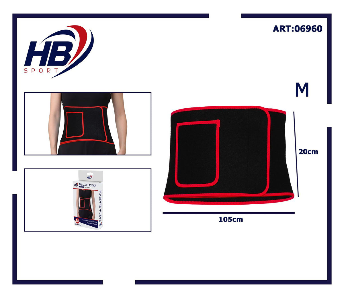 Fascia elastica taglia M — 20 × 105 cm
