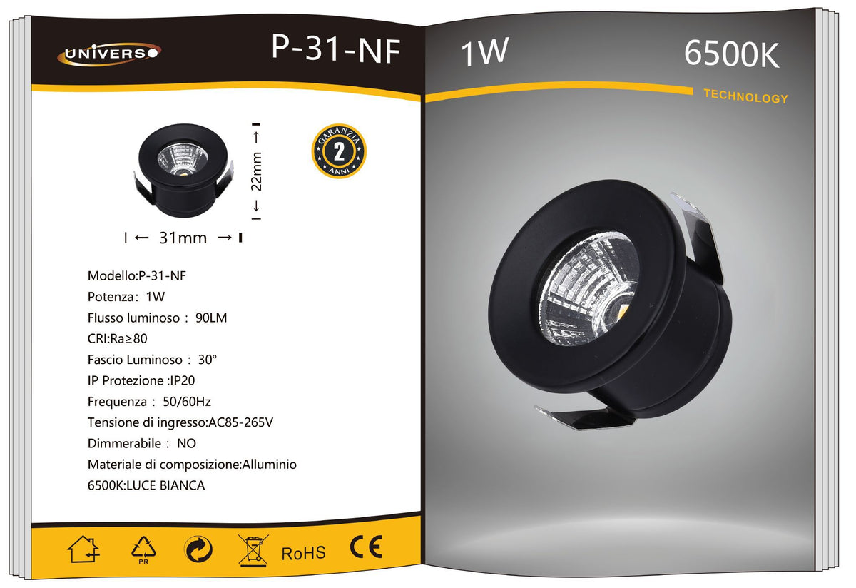 Mini Faretto Da Soffitto Universo – P-31NF
