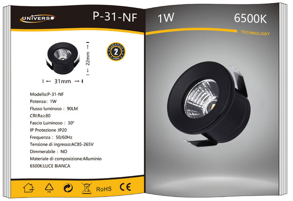 Mini Faretto Da Soffitto Universo – P-31NF