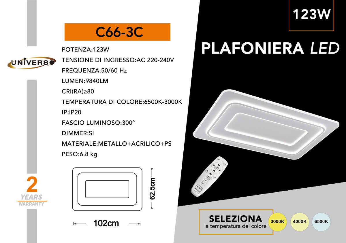 Lampadario Da Soffitto Universo – C66-3C