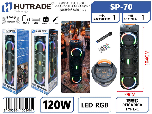 SP-70 CASSA BLUETOOTH GRANDE ILLUMINAZIONE RGB DA 120W