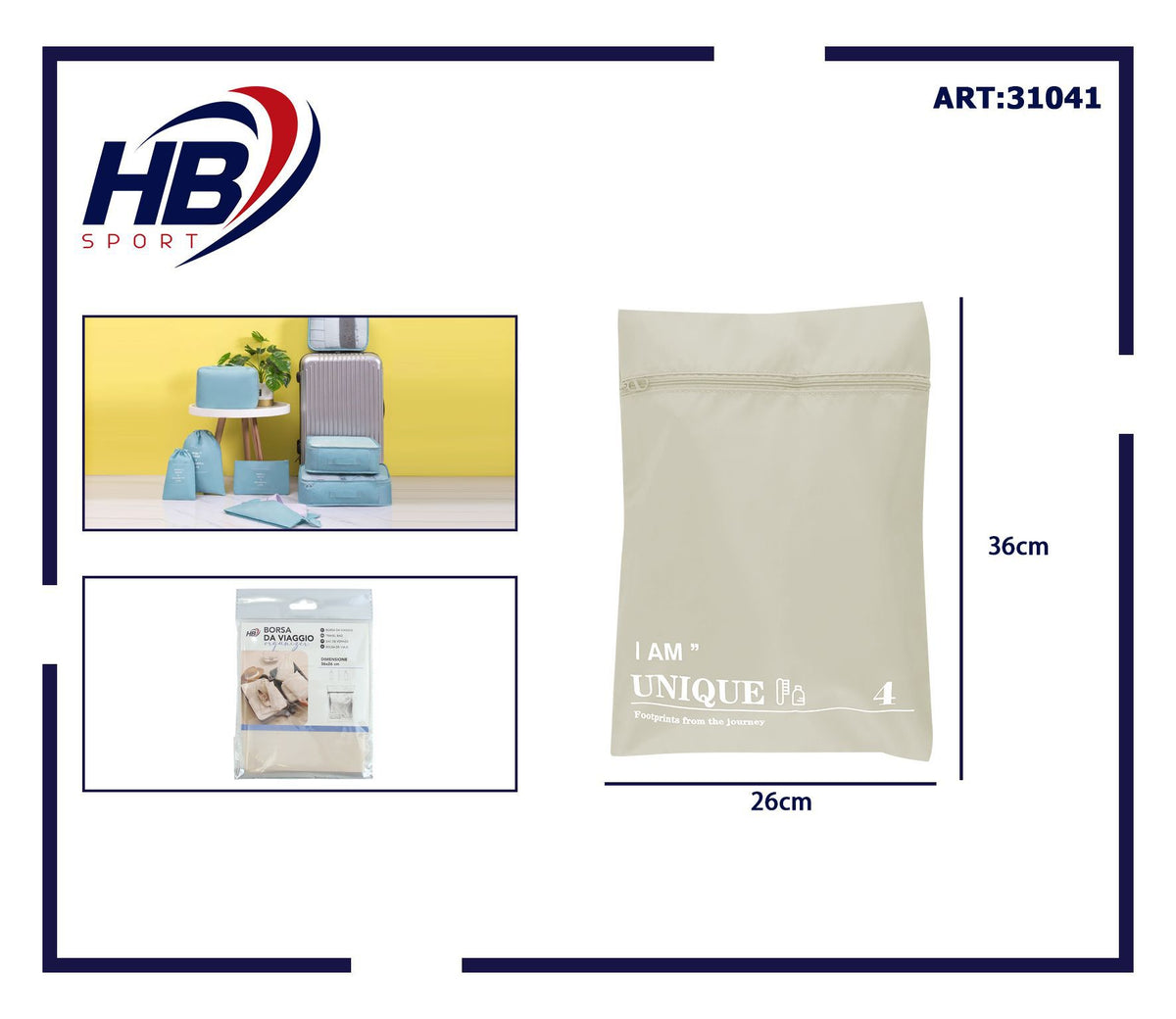 BORSA DA VIAGGIO 36 × 26 cm