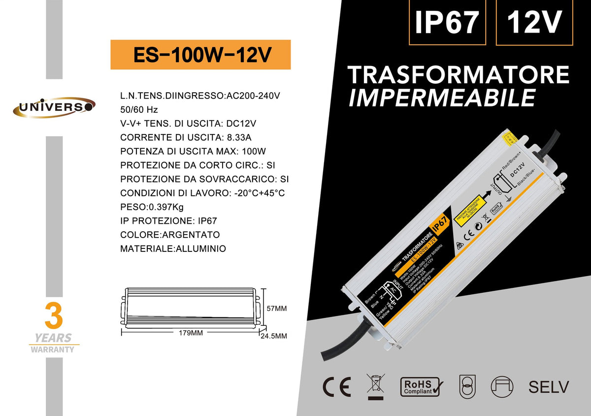 Alimentatore LED – ES-100W-12V