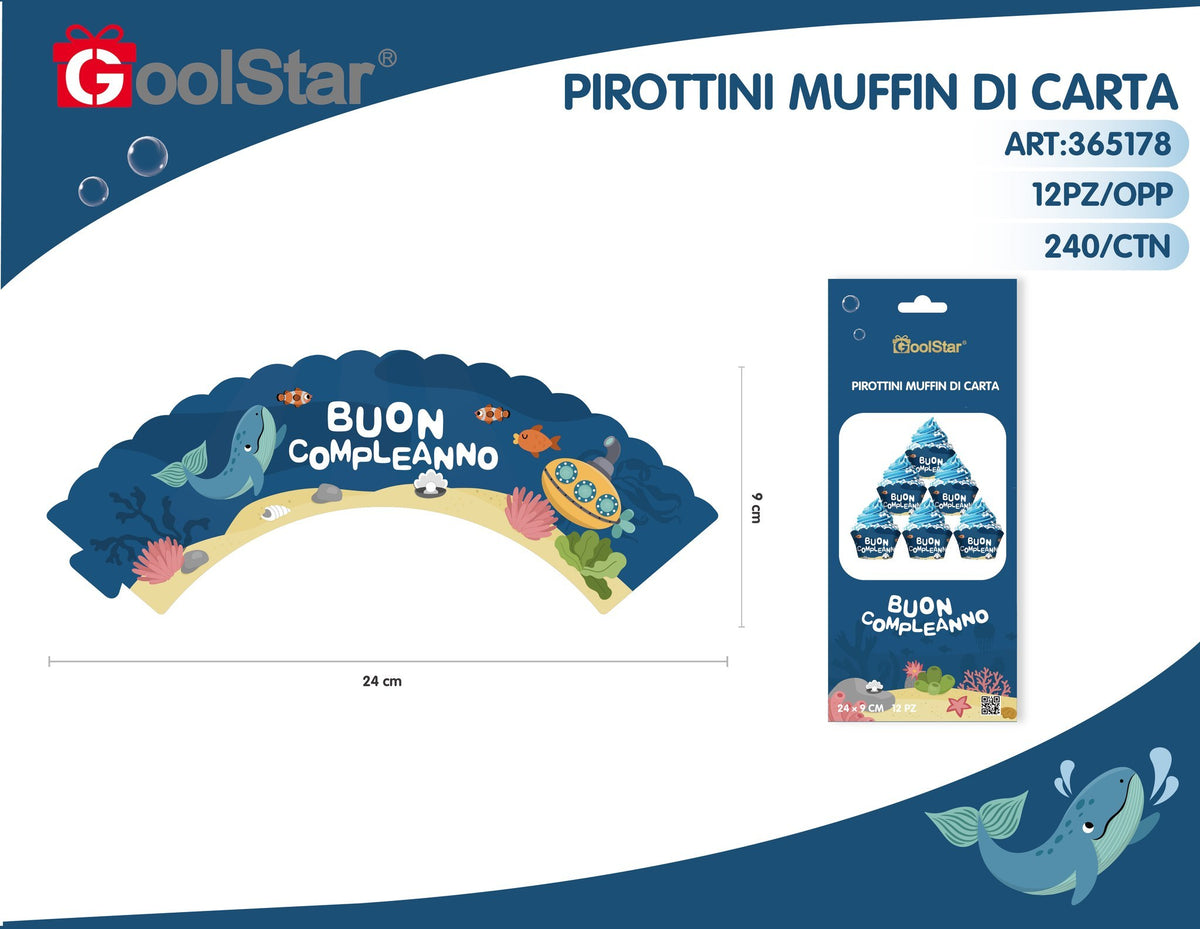 Fascia decorativa in carta per dolci, tema marino