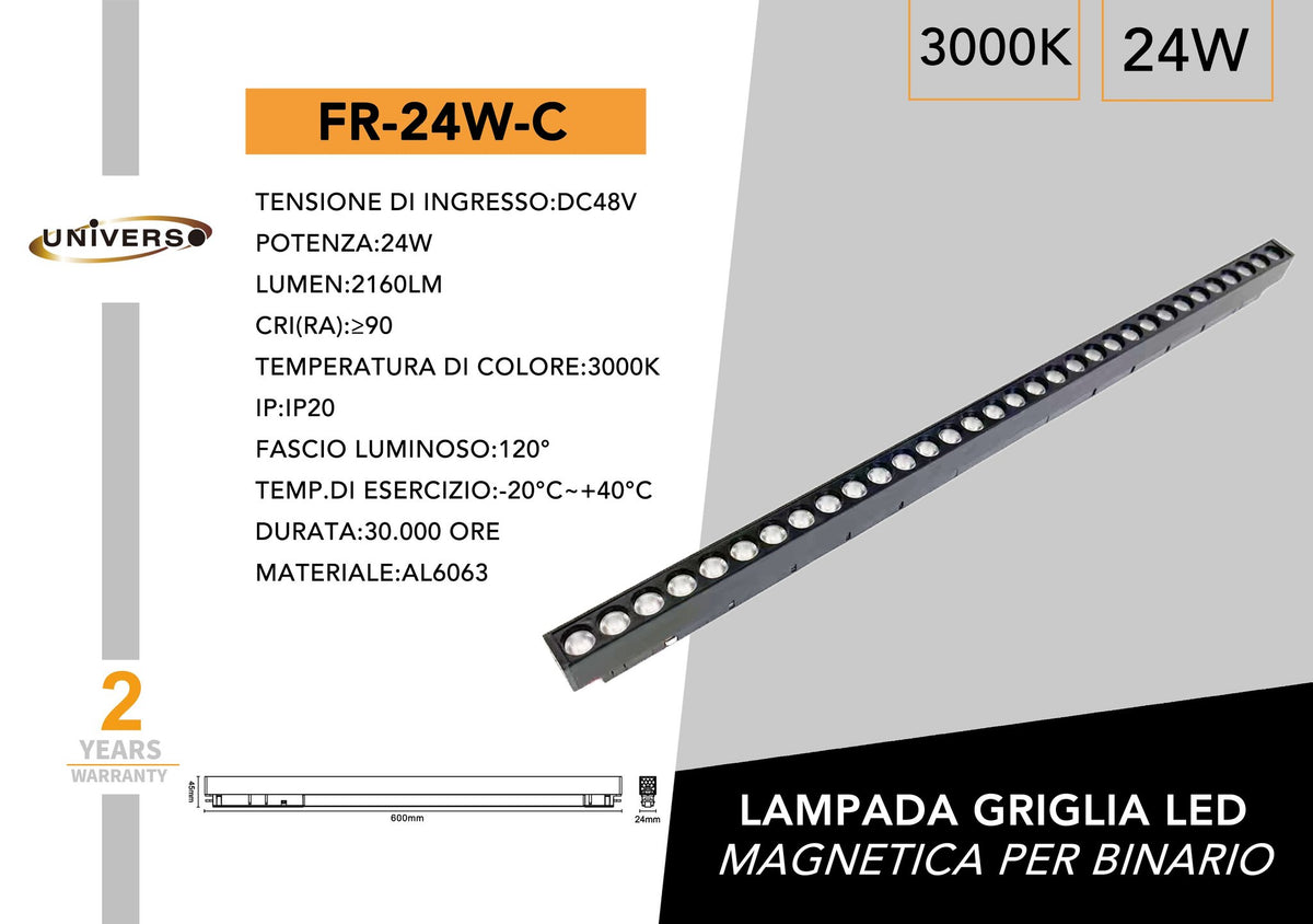 Lampada A Griglia LED Magnetico Universo – FR-24W-C