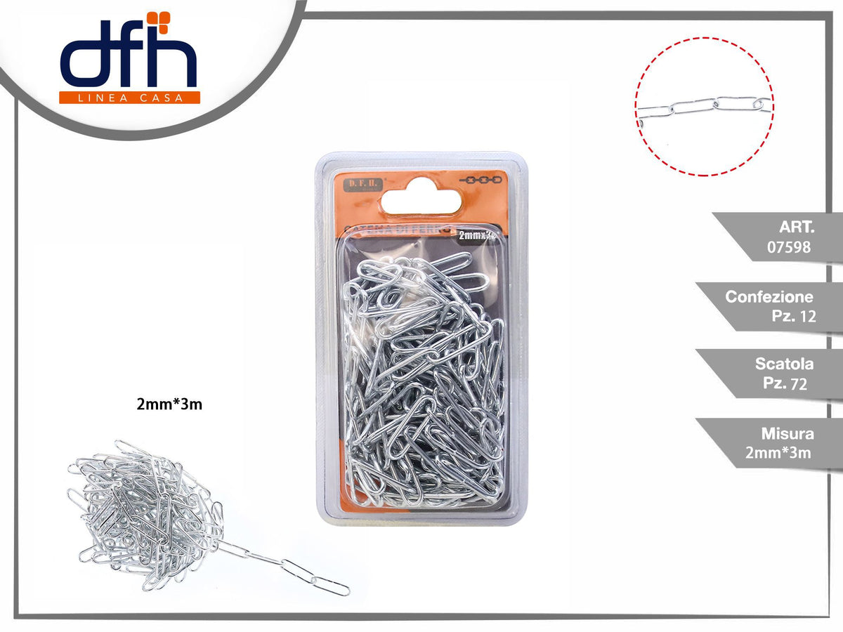 CATENA DI FERRO 2 mm X 3m