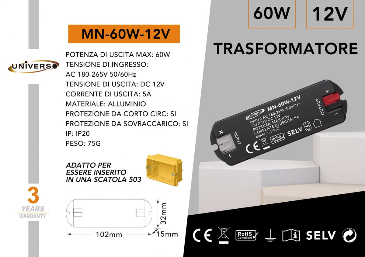 Alimentatore LED – MN-60W-12V