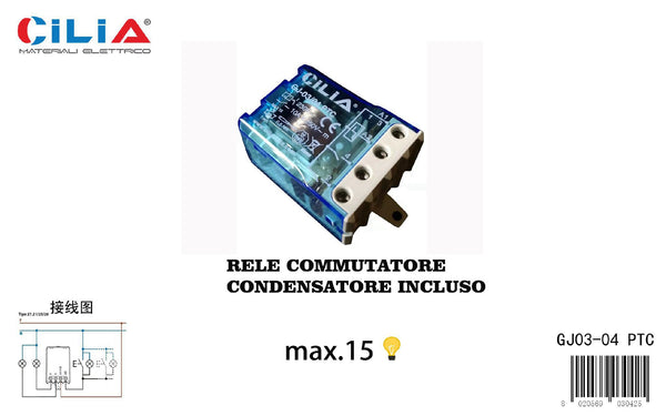Relè commutatore PTC GJ03-04 con condensatore