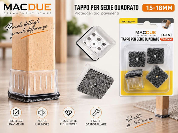 Tappo per sedie quadrato