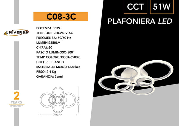 Lampada Da Soffitto Universo – C08-3C