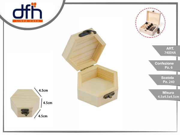 Scatola di legno esagonale