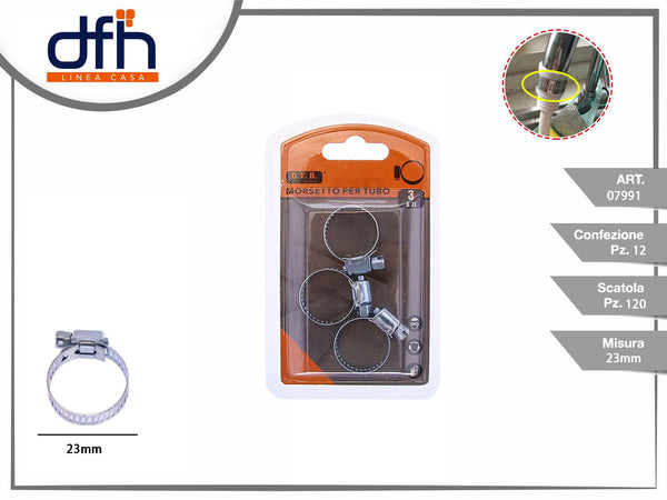 MORSETTO PER TUBO 23 mm 3 pz