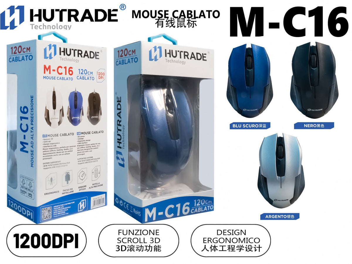 M-C16 MOUSE CON FILO