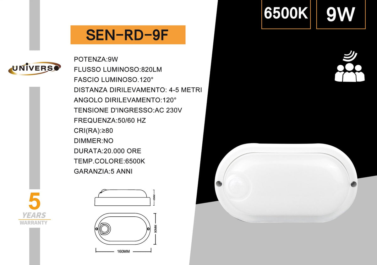 Lampada Con Sensore Universo – SEN-RD-9F
