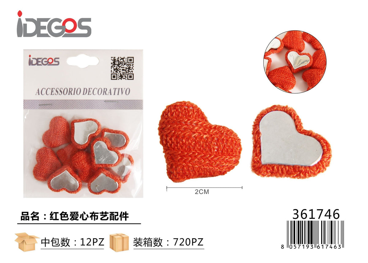 Decorazioni a cuore in tessuto