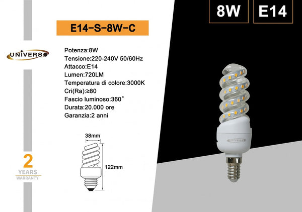 Lampadina Universo – E14-S-8W-C