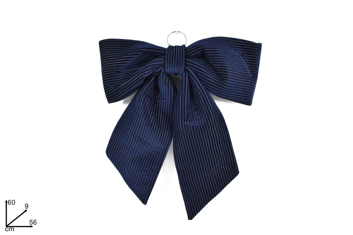 FIOCCO 60 cm VELLUTO A RIGHE BLU