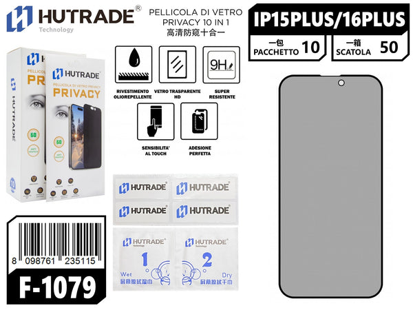 PELLICOLA DI VETRO PRIVACY 10IN1 IP15PLUS/IP16 PLUS – F1079 202312