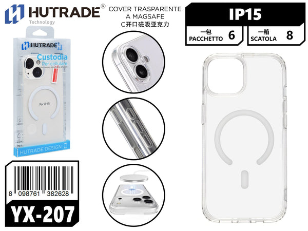 YX-207 COVER TRASPARENTE A MAGSAFE IP15