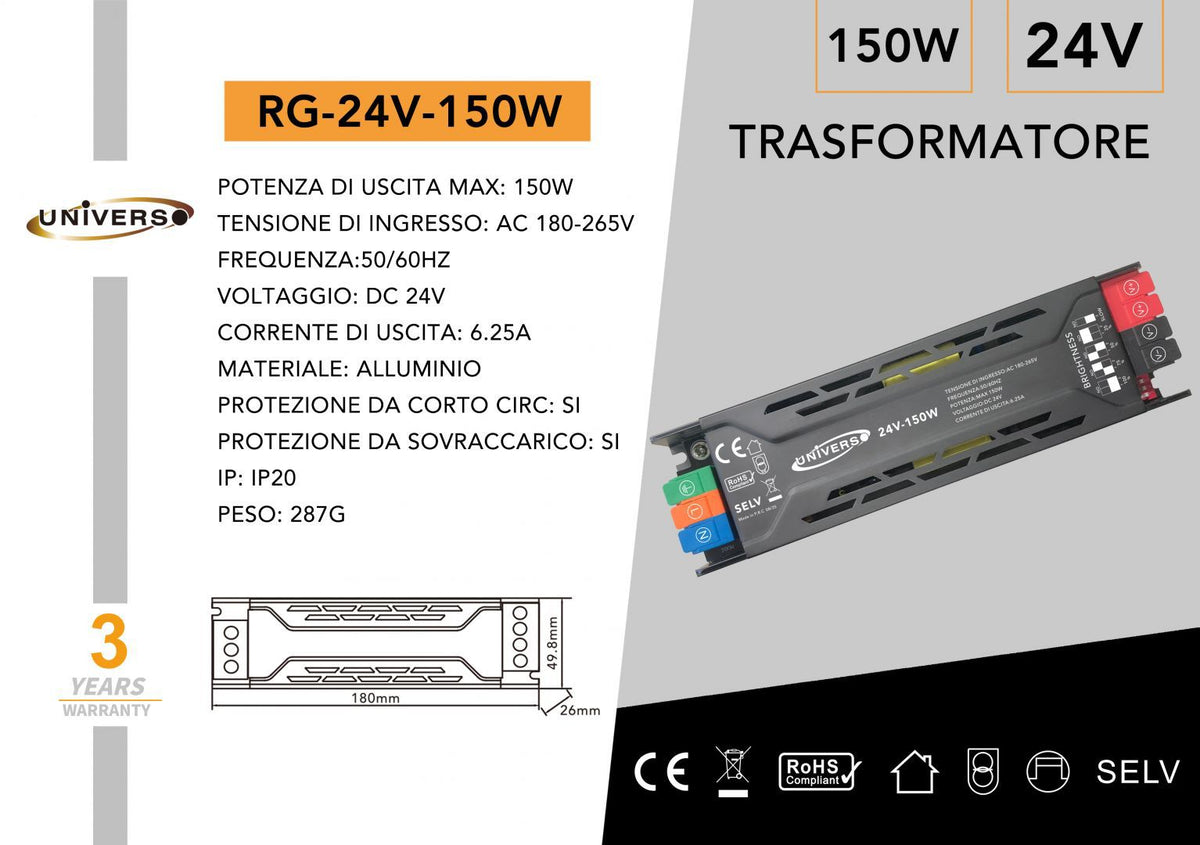 Comando per illuminazione – RG-24V-150W
