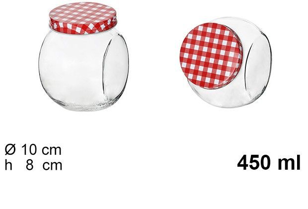 BARATTOLO IN VETRO CON COPERCHIO IN METALLO DA 450 ml