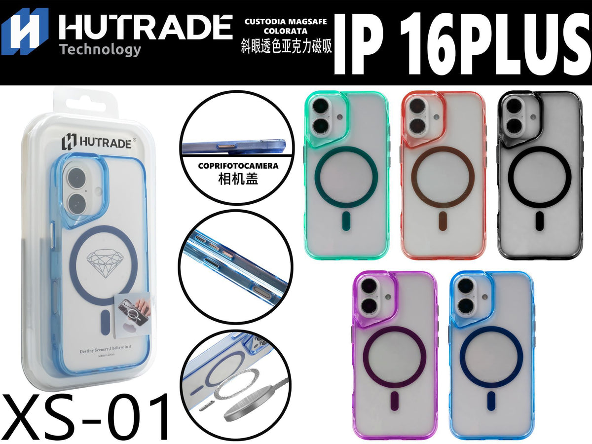 XS-01 COVER TRASPARENTE BORDO COLORATA MAGSAFE IP16 PLUS