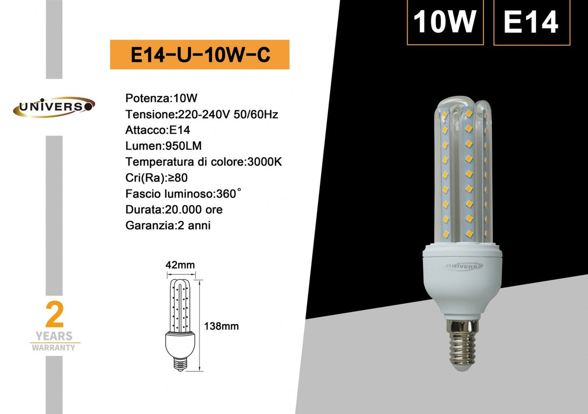 Lampadina LED Universo – E14-U-10W-C