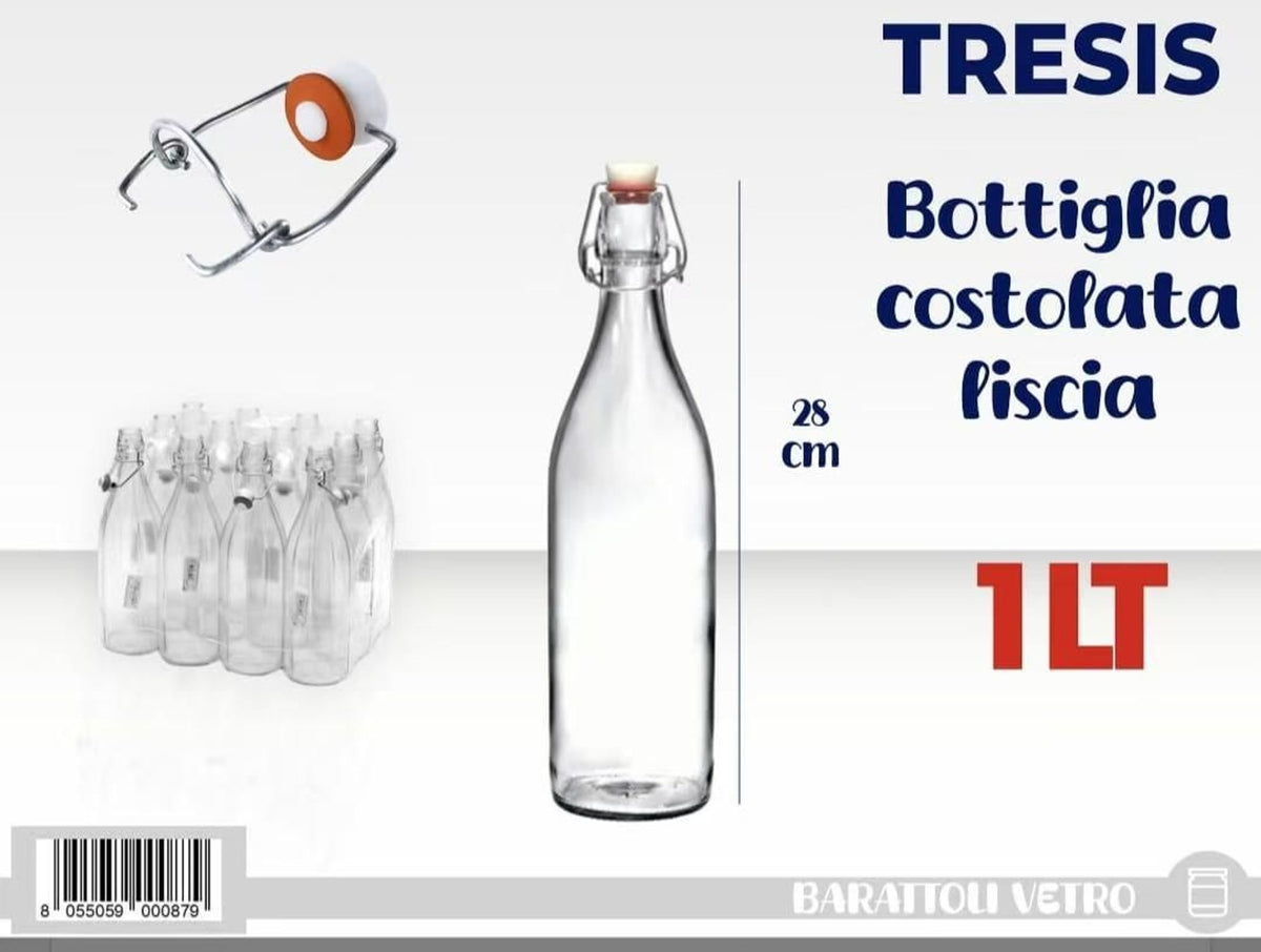 Bottiglia costolata liscia lt1 brtl